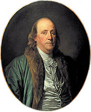 Portrait von Benjamin Franklin, gemalt 1777 von Jean-Baptiste Greuze